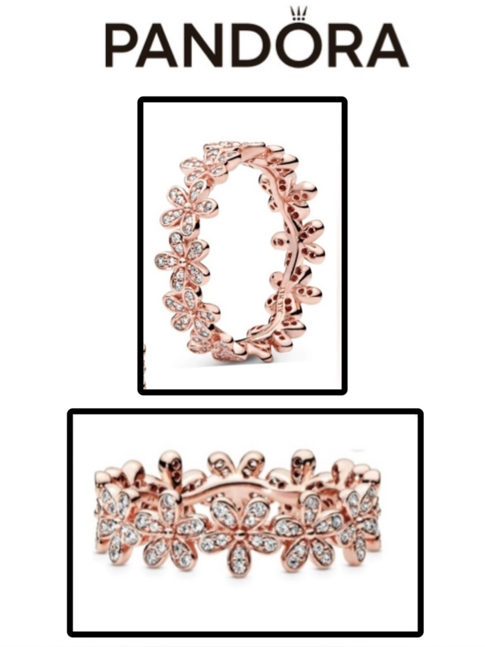 NWOT - Pandora Rose Gold Dazzling Daisy Ring Size 7